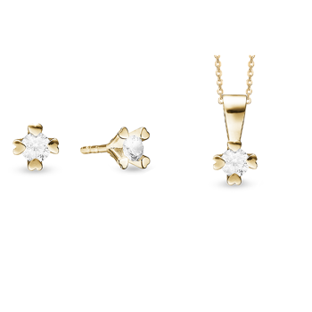 Mary 14 kt guld smykkesæt med i alt 0,75 ct labgrown diamanter Wesselton VS